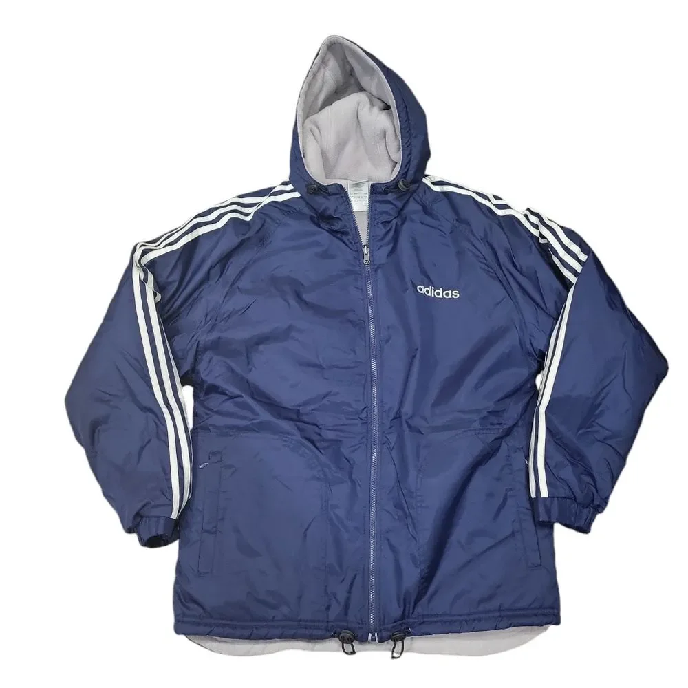 EUC Vintage Adidas men's reversible windbreaker fleece rain jacket coat like new